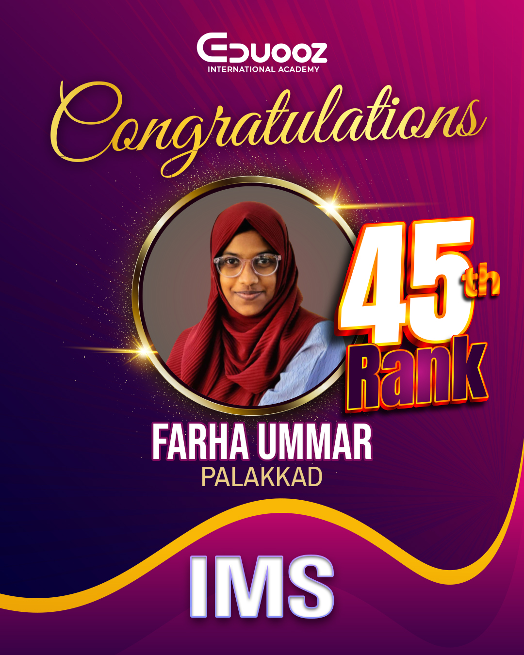 Rank holder portrait: 45 farha Ummar.jpg